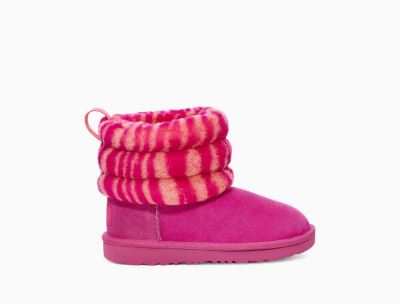 UGG Fluff Mini Quilted Zebra Toddlers Boots Rose - AU 907UE